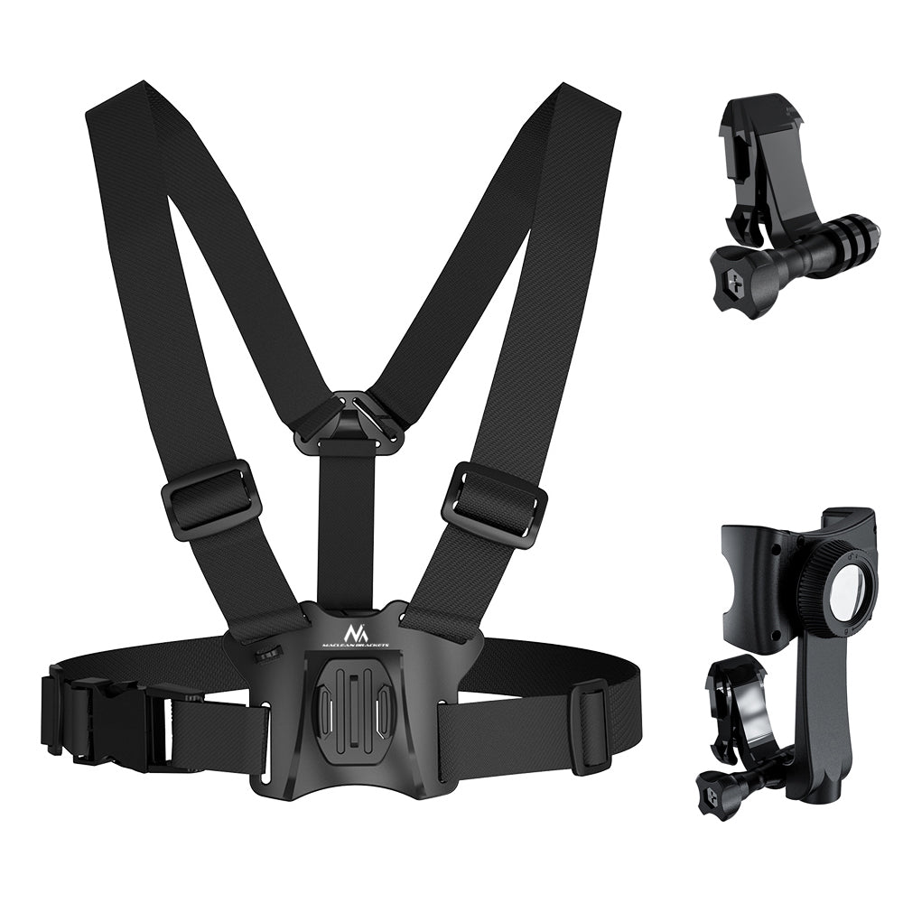 Plecak z sygnalizatorem LED, z pilotem, wodoodporność pilot IPx5, plecak IPX2 + szelki sportowe uniwersalne, do telefonu, aparatu, kamer GoPro i innych, obrotowy uchwyt, MC-294