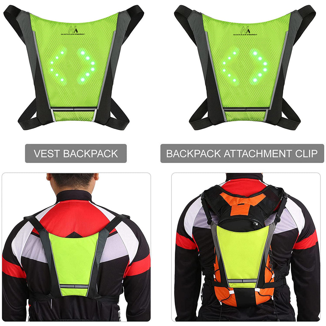 Plecak z sygnalizatorem LED, z pilotem, wodoodporność pilot IPx5, plecak IPX2 + sportowa opaska na głowę do telefonu MC-825