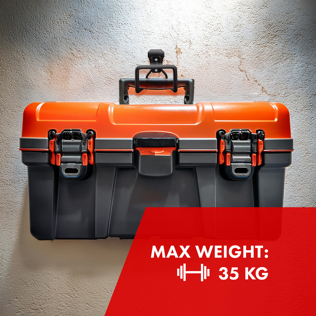 Uchwyt ścienny do garażu Maclean, na opony, narzędzia ogrodnicze, drabinę, węże, rowery, stalowy, max. obciążenie 35kg, MC-441, 3 sztuki
