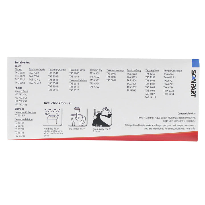 Filtr wody Scanpart kompatybilny z Brita Maxtra Plus, Dafi Unimax, 8 sztuk
