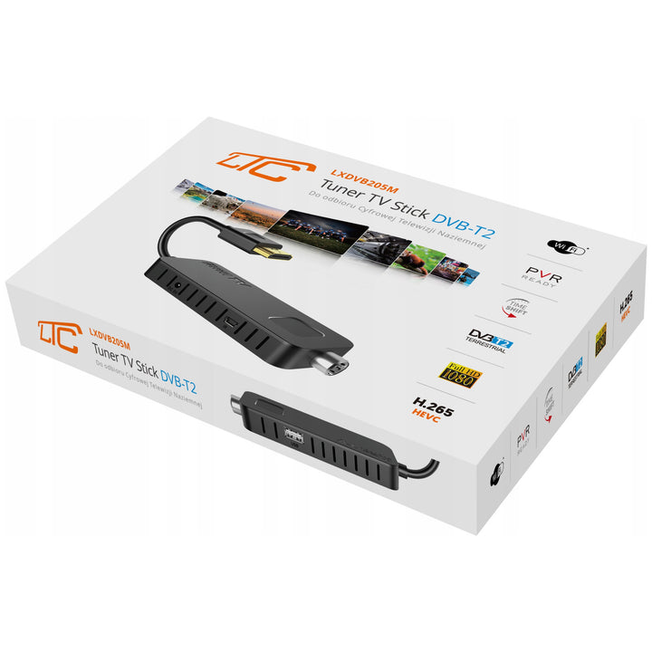 Tuner TV STICK DVB-T2 LTC, do TV naziemnej, jakość Full HD 1080, funkcja TIMESHIFT, LXDVB213M