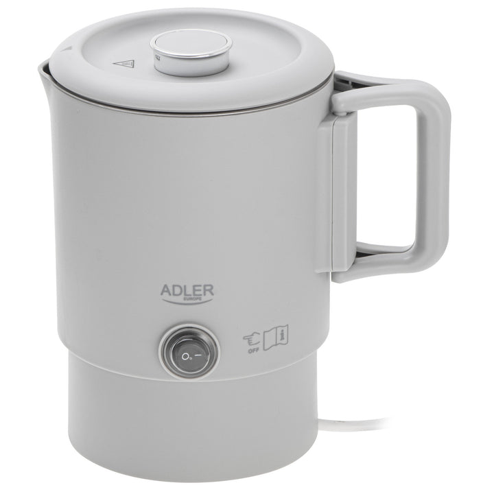 Czajnik elektryczny Adler, turystyczny, podwójne ścianki, pojemność 0,8l, moc maks. 650W, szary, AD 1388