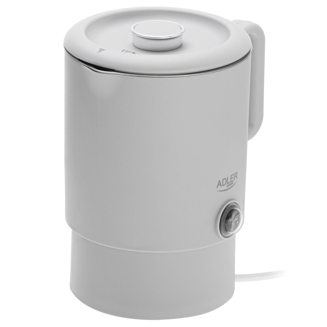 Czajnik elektryczny Adler, turystyczny, podwójne ścianki, pojemność 0,8l, moc maks. 650W, szary, AD 1388