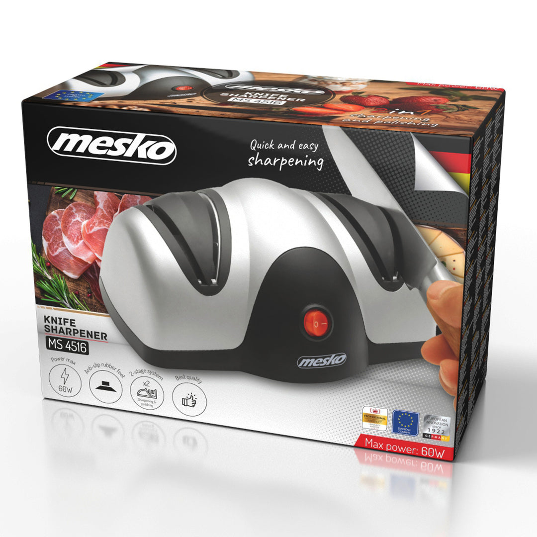 Ostrzałka elektryczna Mesko, moc 40 W, antypoślizgowe przyssawki,  ostrzy i poleruje, MS 4516
