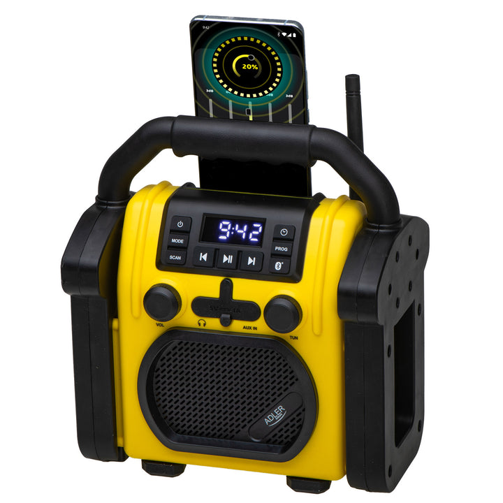 Radio budowlane Adler, Bluetooth 5.1, IPX 54, moc 10 W, AD 1911