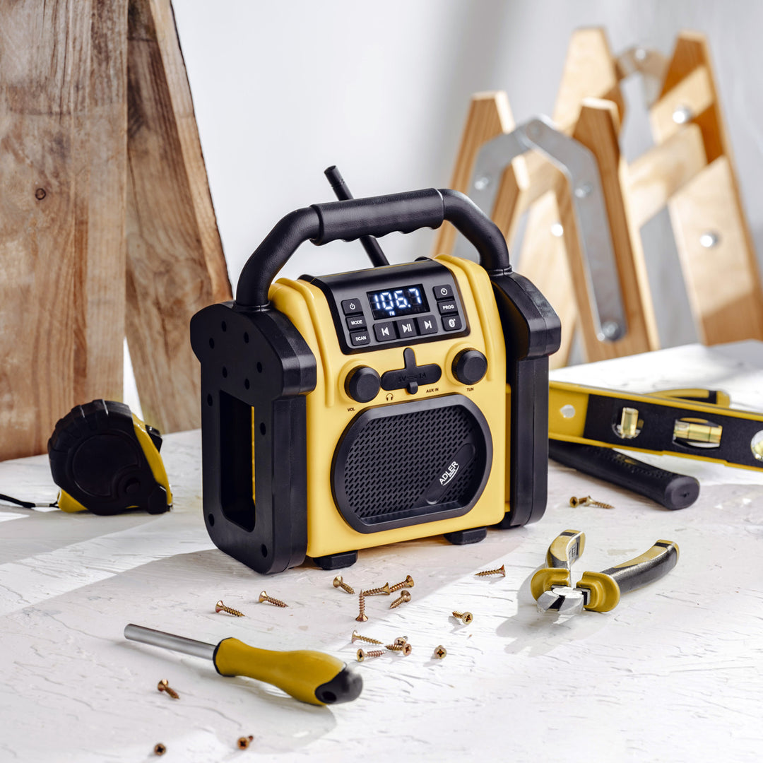 Radio budowlane Adler, Bluetooth 5.1, IPX 54, moc 10 W, AD 1911
