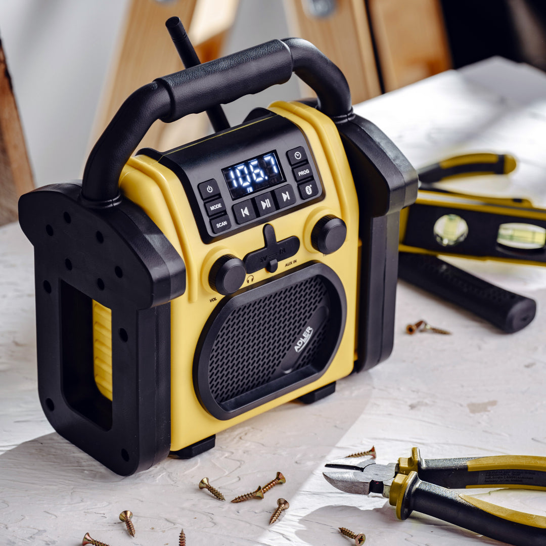 Radio budowlane Adler, Bluetooth 5.1, IPX 54, moc 10 W, AD 1911