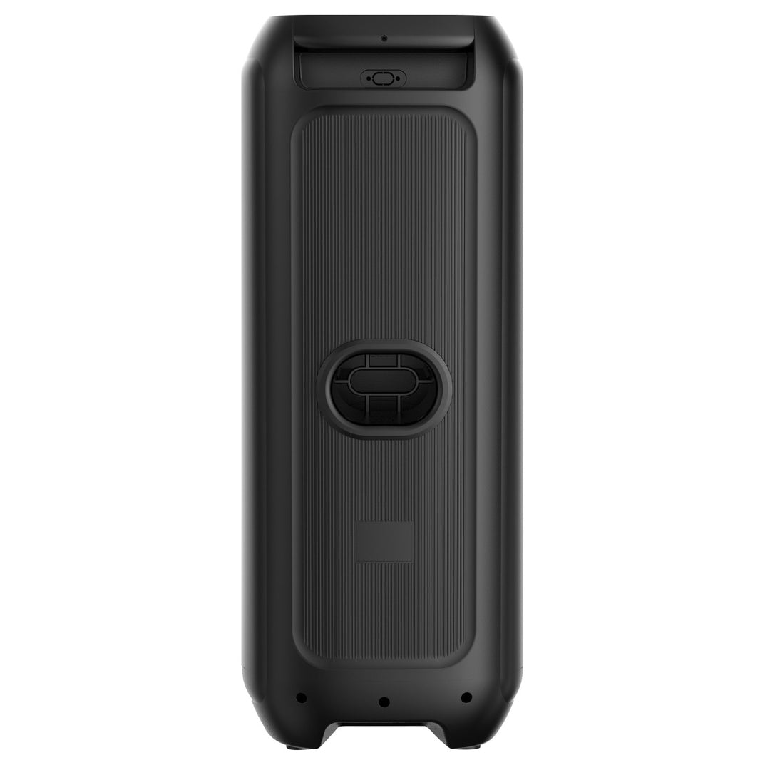 Duży głośnik Bluetooth, 120W RMS/1400W PMPO, dwa głośniki 8", equalizer, funkcja karaoke, MP3/karty microSD, USB, AUX, BT 5.3+EDR, wyświetlacz, LED, wbudowany akumulator, pilot, MT3185