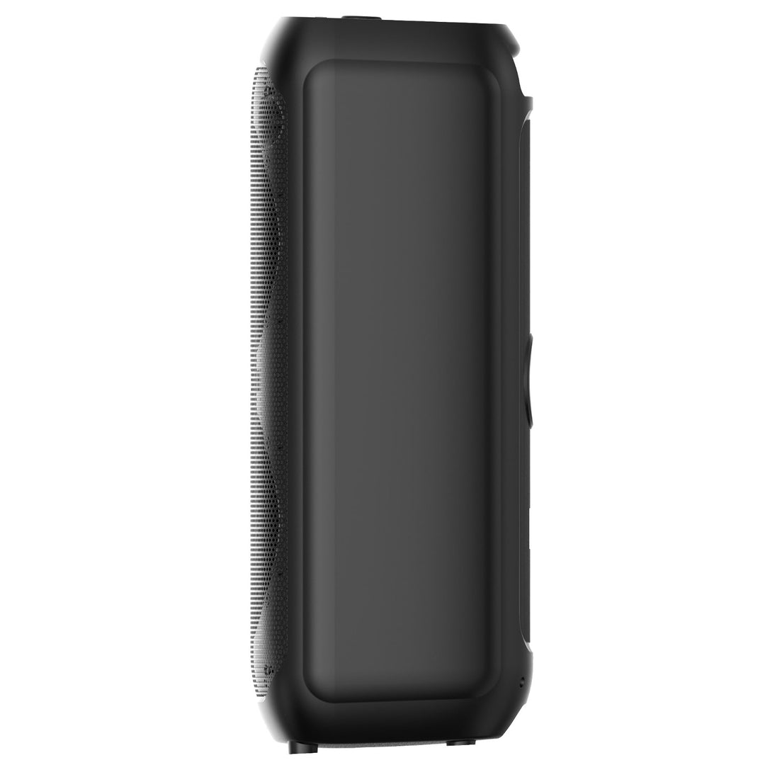 Duży głośnik Bluetooth, 120W RMS/1400W PMPO, dwa głośniki 8", equalizer, funkcja karaoke, MP3/karty microSD, USB, AUX, BT 5.3+EDR, wyświetlacz, LED, wbudowany akumulator, pilot, MT3185