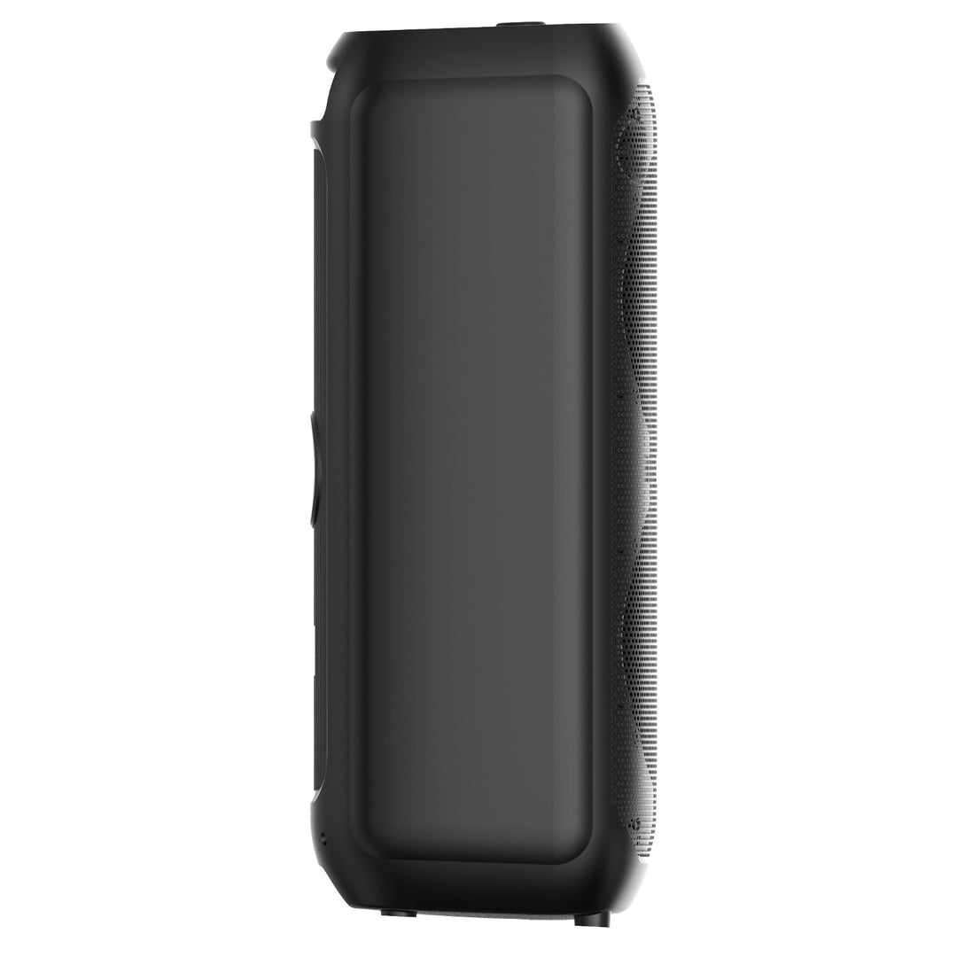 Duży głośnik Bluetooth, 120W RMS/1400W PMPO, dwa głośniki 8", equalizer, funkcja karaoke, MP3/karty microSD, USB, AUX, BT 5.3+EDR, wyświetlacz, LED, wbudowany akumulator, pilot, MT3185