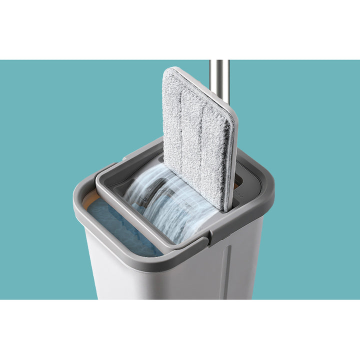 Mop płaski czyszczący Teesa, wiadro dwukomorowe, pojemność 5,7 l, New Clean R13, Teesa