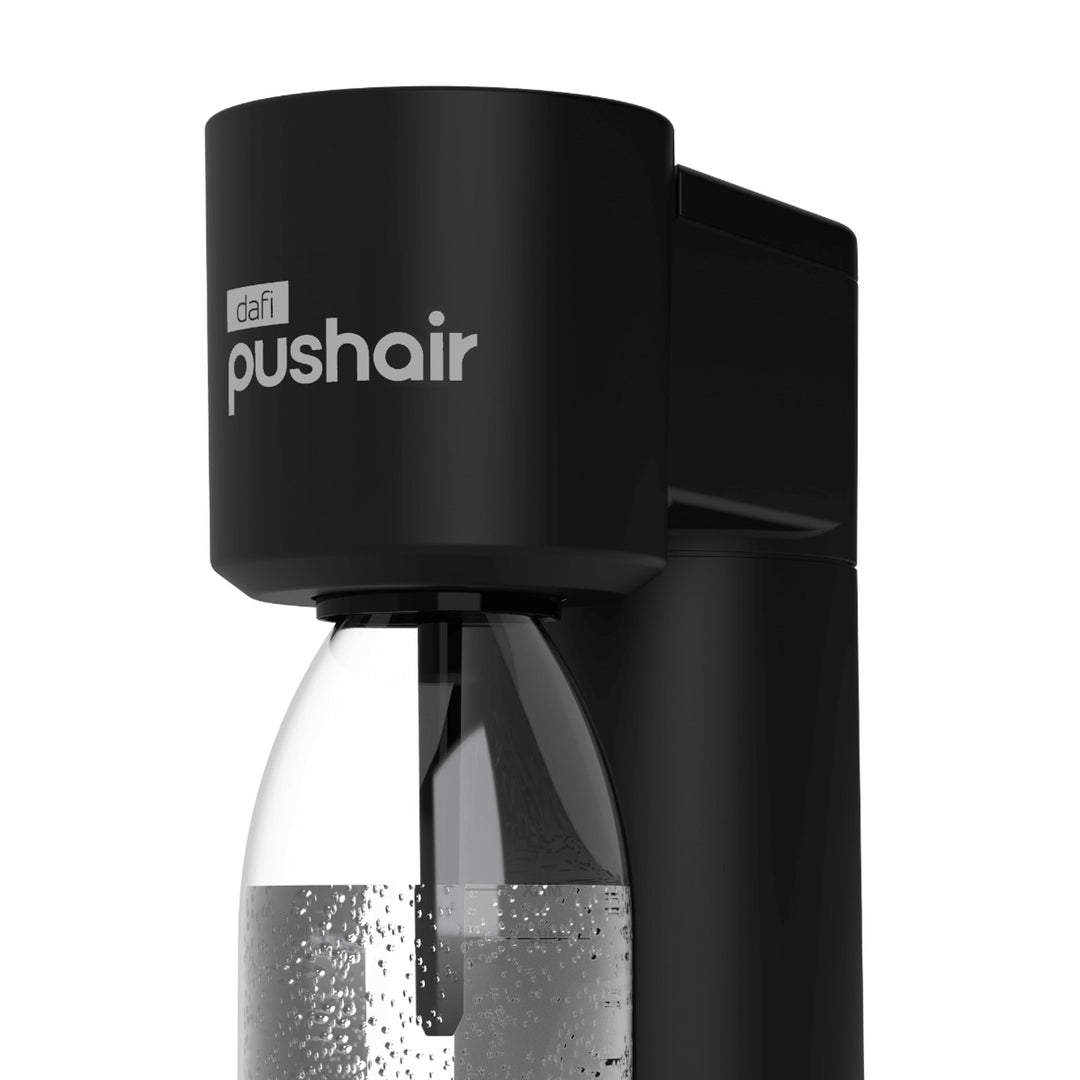 Saturator Dafi Push Air, kolor czarny, w zestawie 2x butelka 0,7L i nabój CO2