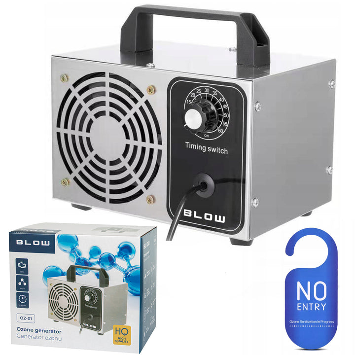 Generator ozonu Blow, wydajność 60000 mg/h, moc 120W, niski pobór mocy, długi przewód, regulowany czas pracy, 4 płytki do ozonowania, 67-300#
