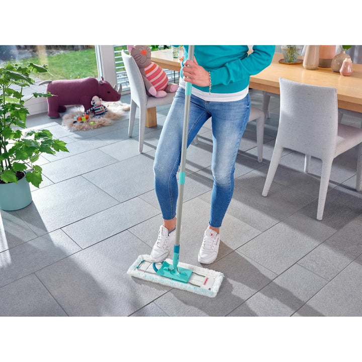 Zestaw Profi Leifheit, mop oraz wiadro na kółkach, wyciskanie stopą, łatwe opróżnianie, pojemność 8L, nakładka Micro duo, 55096