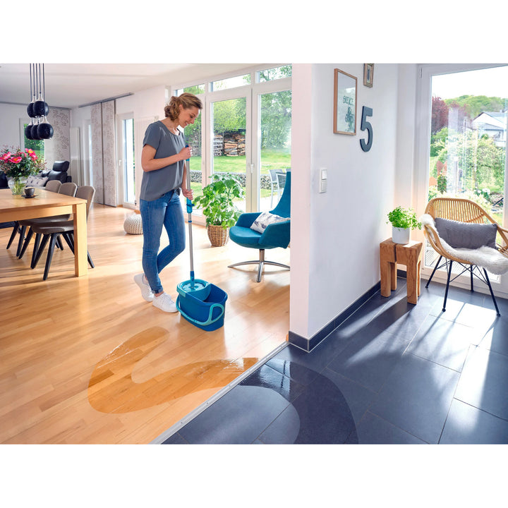 Zestaw Clean Twist Leifheit, mop obrotowy oraz wiadro, regulowana długość uchwytu, pojemność wiadra 6L, nakładka Micro duo, 52101