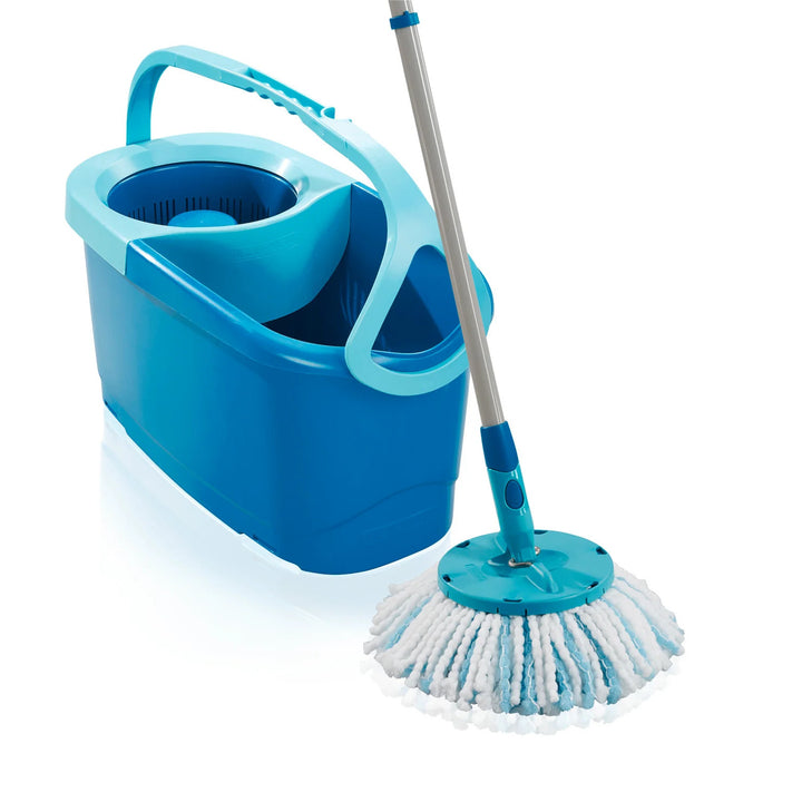 Zestaw Clean Twist Leifheit, mop obrotowy oraz wiadro, regulowana długość uchwytu, pojemność wiadra 6L, nakładka Micro duo, 52101