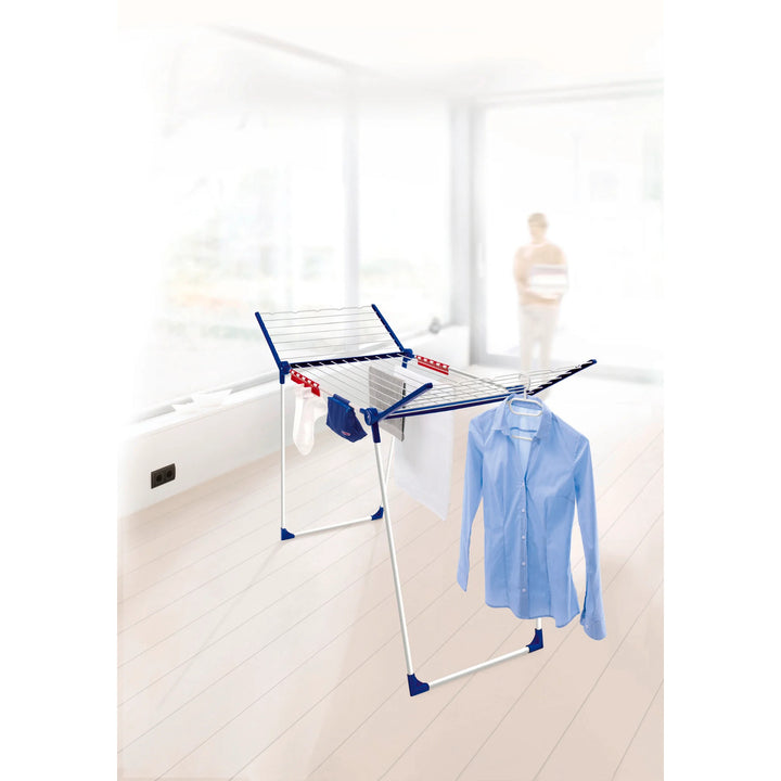 Suszarka Pegasus 200 Solid Comfort Leifheit, długość linek 20m, antypoślizgowe nóżki, odporna na warunki atmosferyczne, 2 uchwyty na bieliznę, 81516