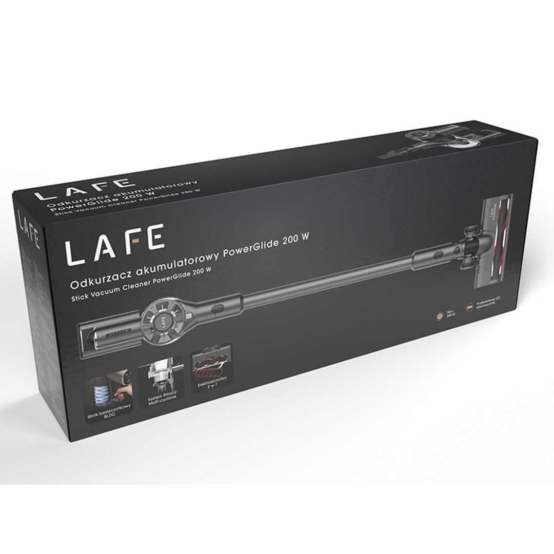 Odkurzacz bezprzewodowy LAFE, silnik bezszczotkowy BLDC, akumulator 2200 mAh, PowerGlide 200 W