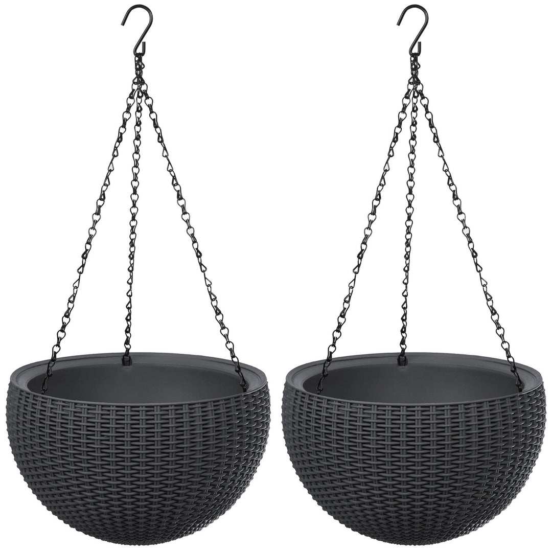 Doniczka wisząca Keter Sphere Planter, kolor antracyt, 2 sztuki