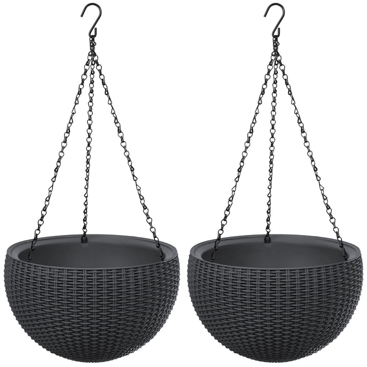 Doniczka wisząca Keter Sphere Planter, kolor antracyt, 2 sztuki