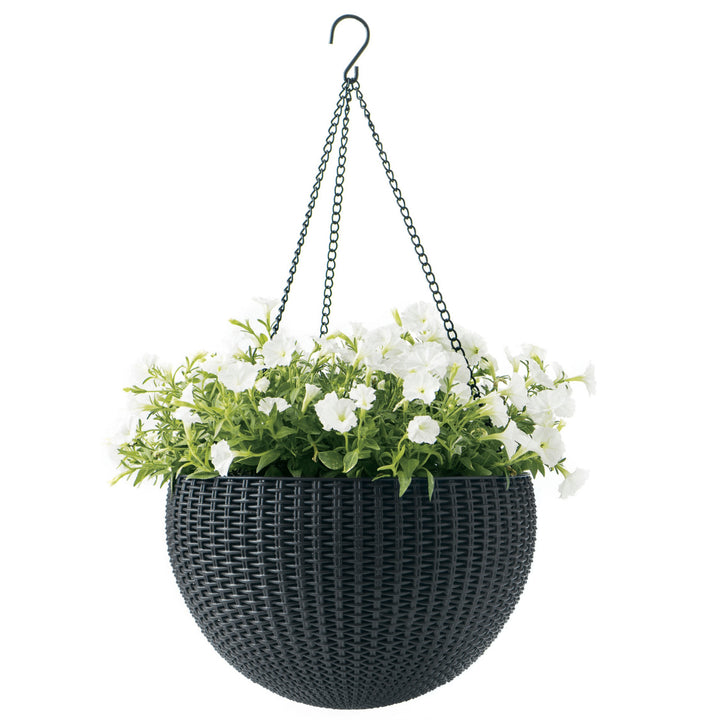 Doniczka wisząca Keter Sphere Planter, kolor antracyt, 3 sztuki