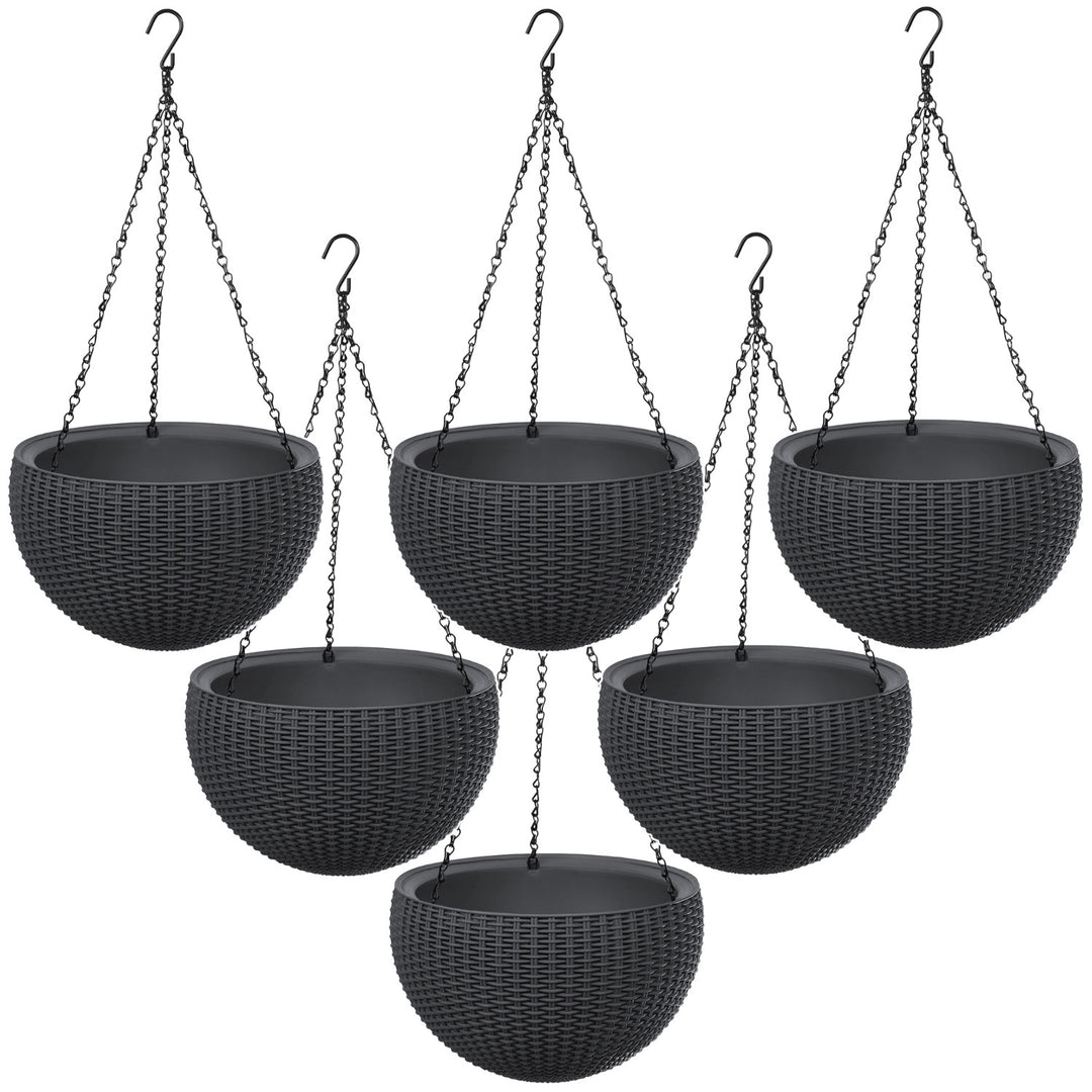 Doniczka wisząca Keter Sphere Planter, kolor antracyt, 6 sztuk