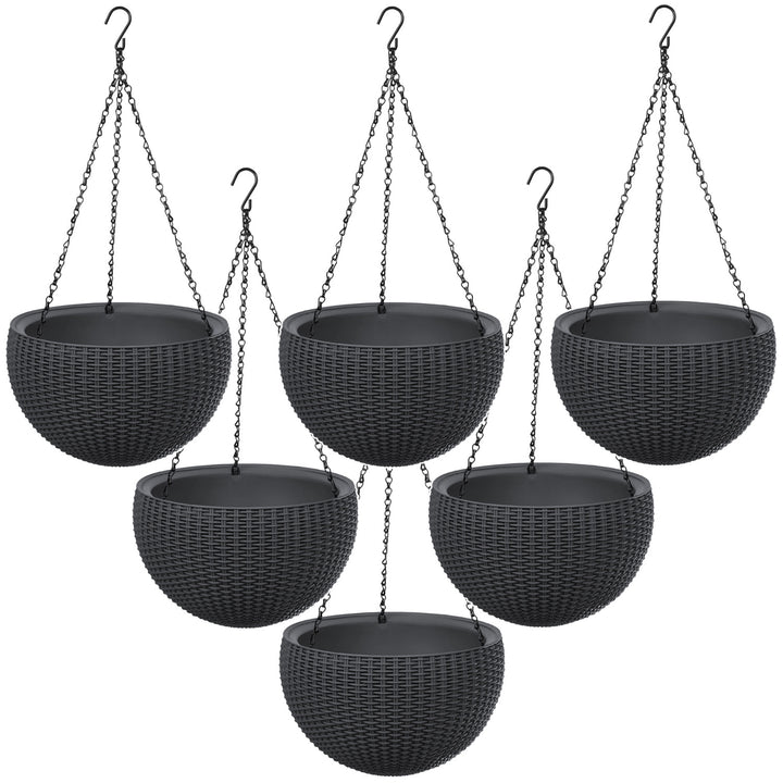 Doniczka wisząca Keter Sphere Planter, kolor antracyt, 6 sztuk