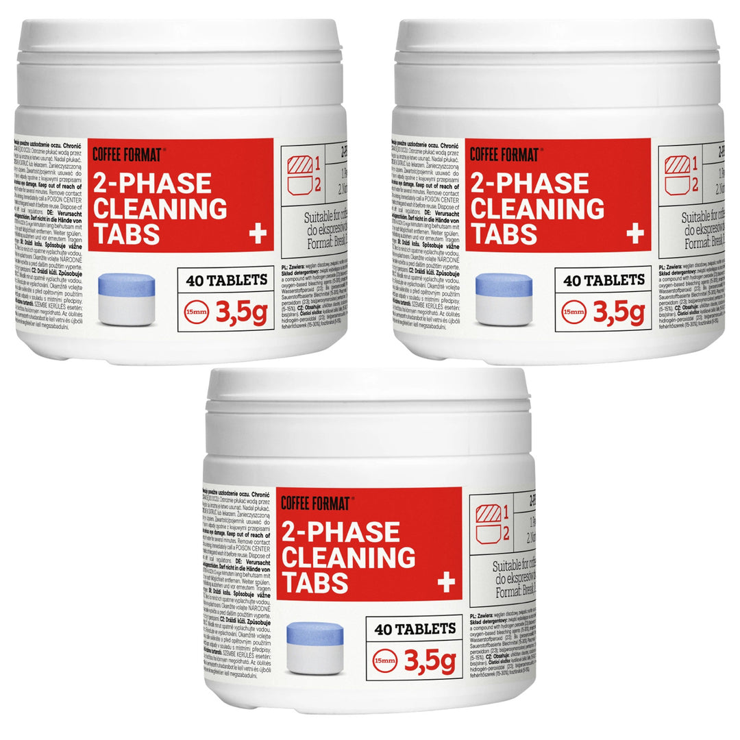 Tabletki do czyszczenia ekspresu, 2-phase Cleaning TABS+ 40x3,5g Coffee Format, 3 opakowania