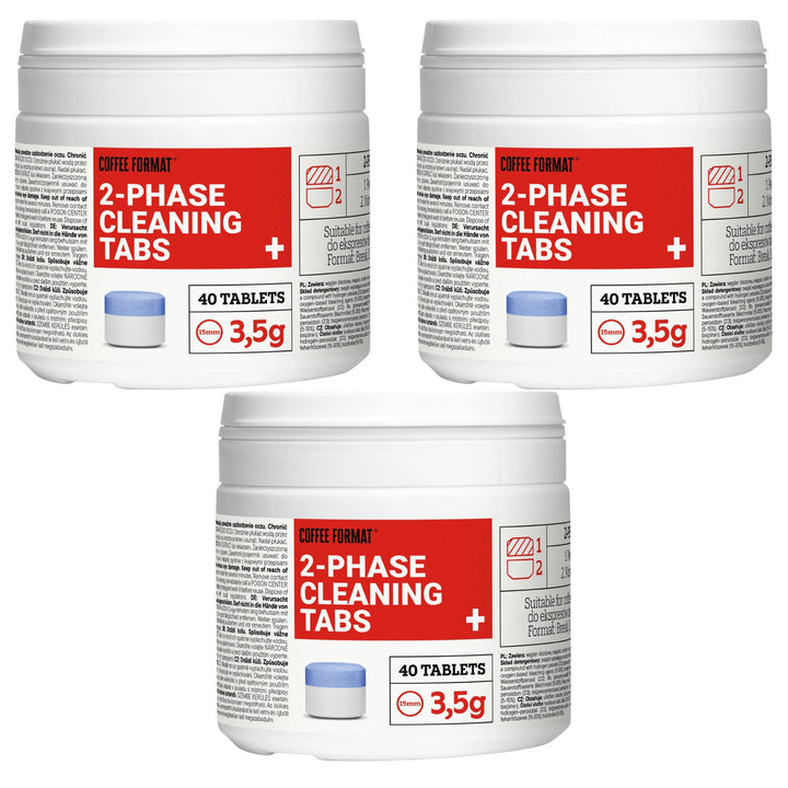 Tabletki do czyszczenia ekspresu, 2-phase Cleaning TABS+ 40x3,5g Coffee Format, 3 opakowania