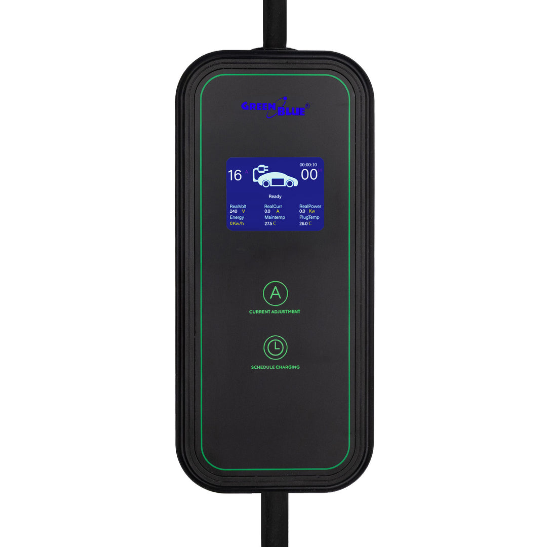 Ładowarka do EV / PHEV GreenBlue, przenośna, typ 2, dł. przew. 6,8m, IP65, 11kW, 220-380V AC 50/60Hz, 16A, 3 fazy, GB1100