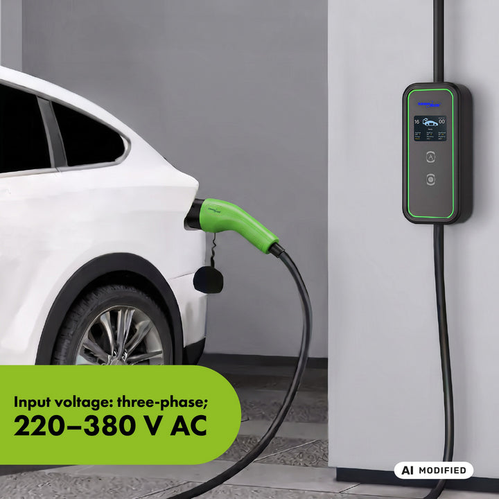Ładowarka do EV / PHEV GreenBlue, przenośna, typ 2, dł. przew. 6,8m, IP65, 11kW, 220-380V AC 50/60Hz, 16A, 3 fazy, GB1100