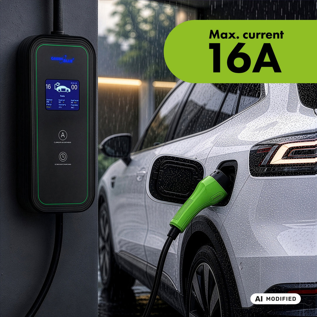 Ładowarka do EV / PHEV GreenBlue, przenośna, typ 2, dł. przew. 6,8m, IP65, 11kW, 220-380V AC 50/60Hz, 16A, 3 fazy, GB1100