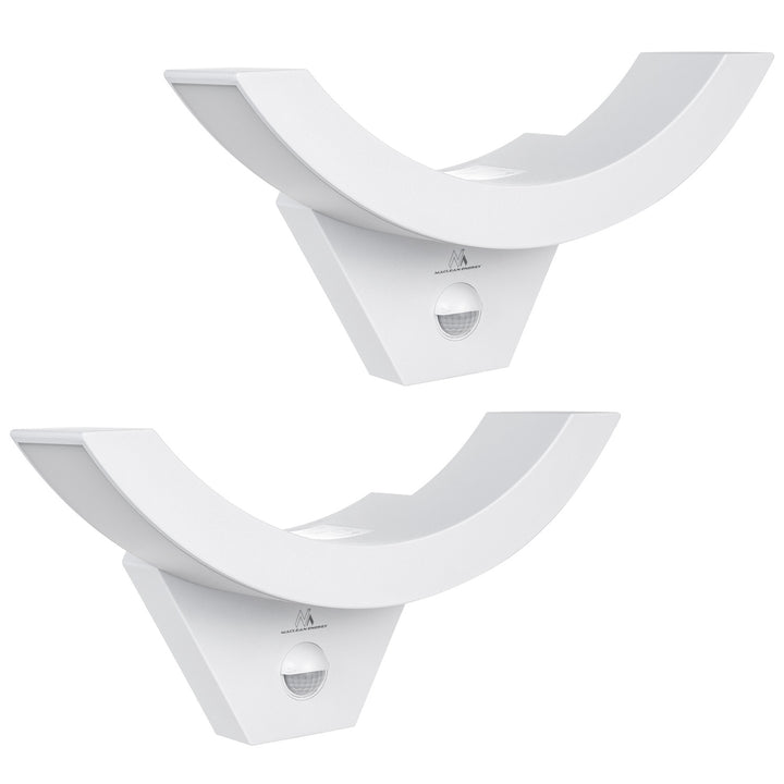 Lampa LED z czujnikiem ruchu Maclean, czujnik PIR, kolor biały, 10W, IP54, 800lm, MCE290 W, 2 sztuki