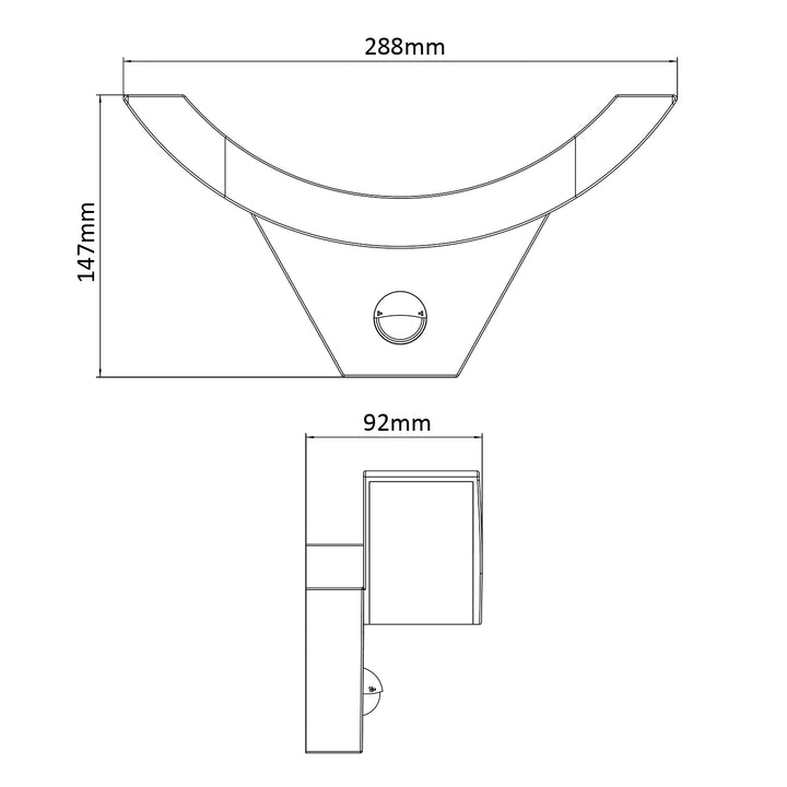 Lampa LED z czujnikiem ruchu Maclean, czujnik PIR, kolor biały, 10W, IP54, 800lm, MCE290 W, 4 sztuki