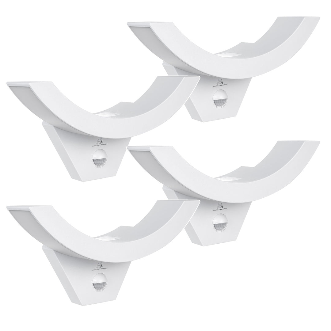 Lampa LED z czujnikiem ruchu Maclean, czujnik PIR, kolor biały, 10W, IP54, 800lm, MCE290 W, 4 sztuki