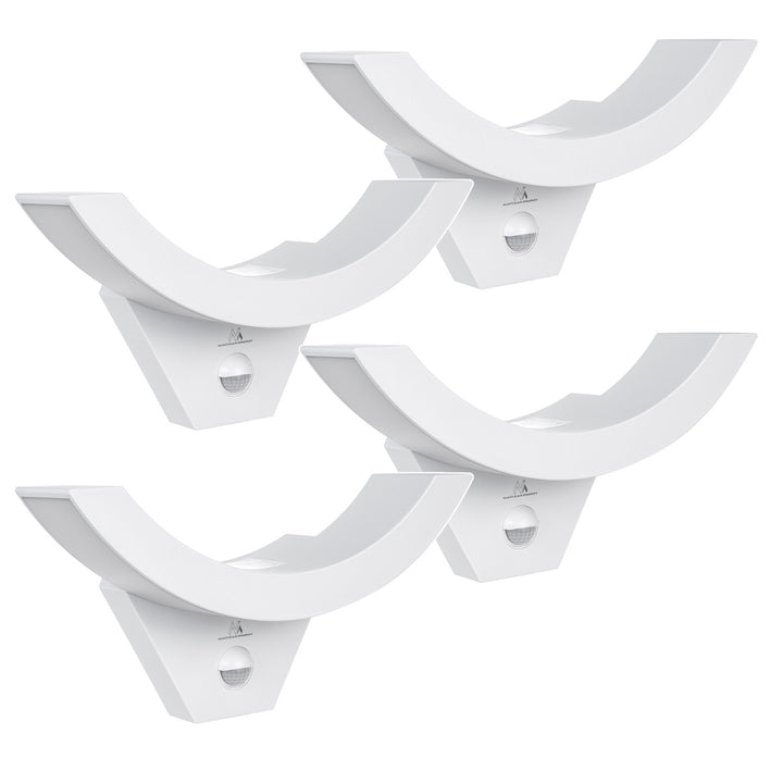 Lampa LED z czujnikiem ruchu Maclean, czujnik PIR, kolor biały, 10W, IP54, 800lm, MCE290 W, 4 sztuki