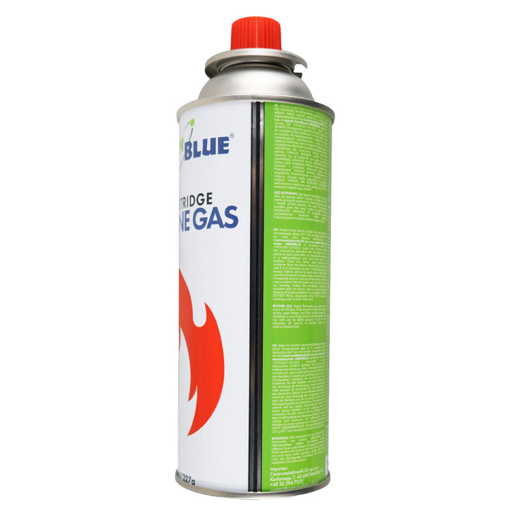 12x kartusz gazowy 227g GreenBlue. certyfikat: Pi 0875, zgodny z normą EN417, butan, zakres działania -10°C do+ 40°C, GB227