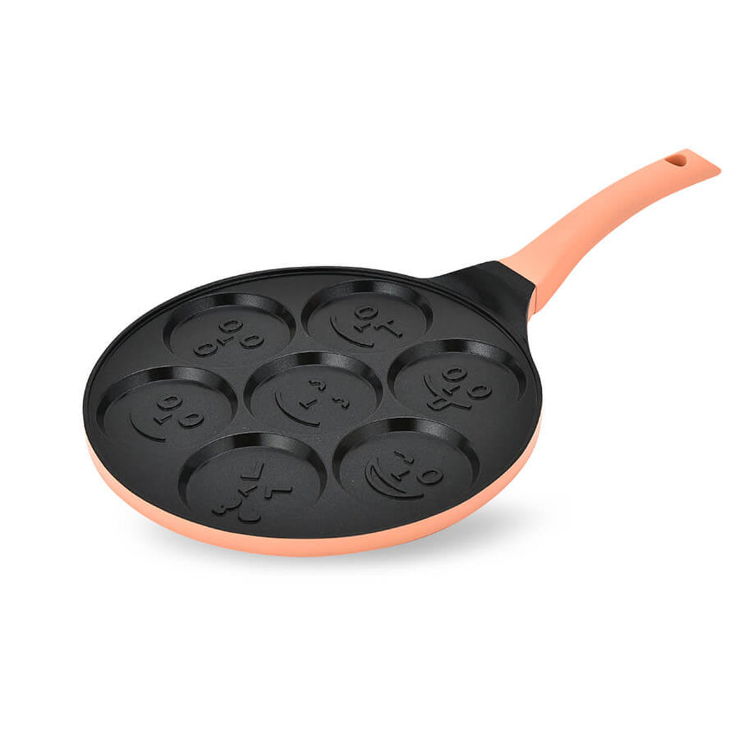 Patelnia naleśnikowa pancake Maestro, wzór emotki, średnica 26cm, powłoka non-stick, silikonowa rączka, kompatybilna z każdym rodzajem kuchenki, MR-1222-B