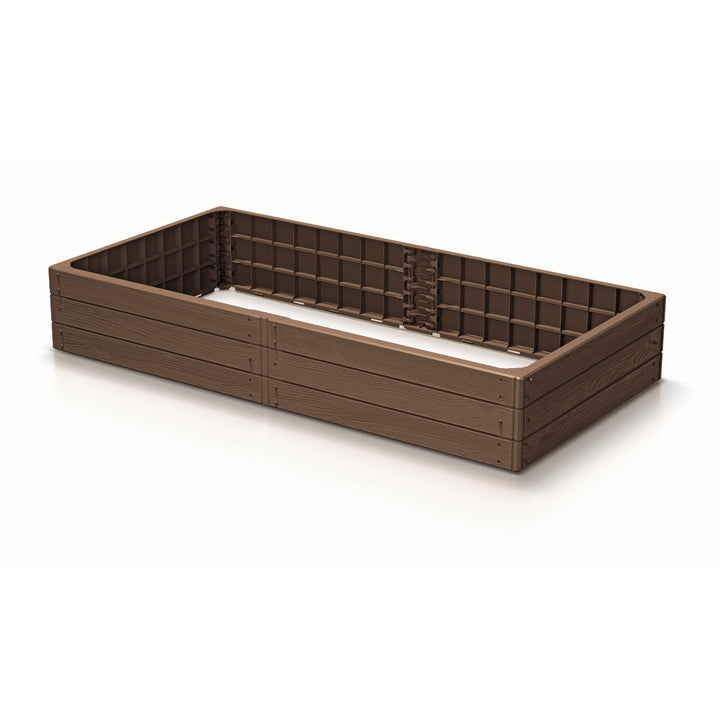 Obrzeże ogrodowe Prosperplast Base Woody, 149x75 cm, odporne na warunki atmosferyczne, modułowa konstrukcja, kolor brązowy, IBWR-7587U
