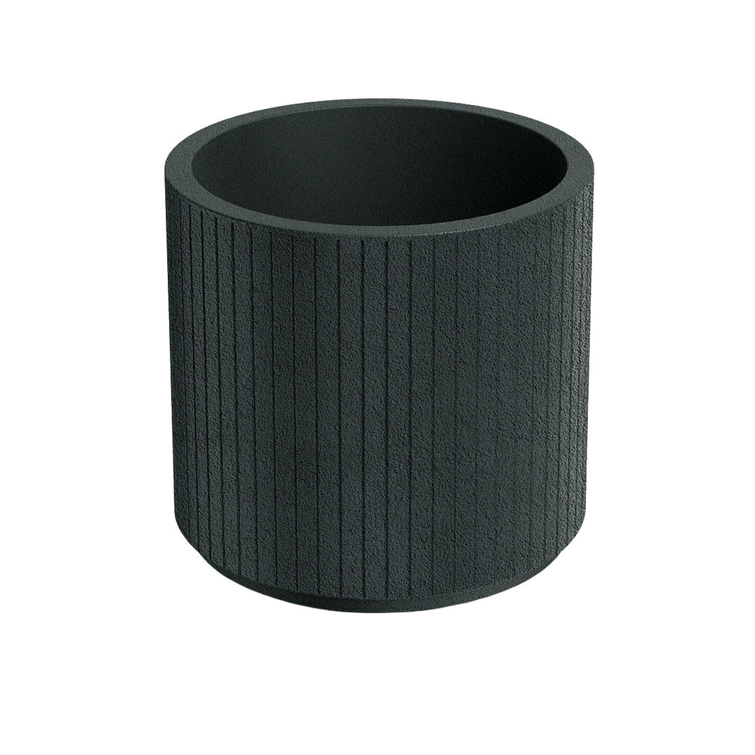 Donica Ethick Coro Round, średnica 40 cm, wysokość 36 cm, matowe wykończenie, odporna na warunki atmosferyczne, otwór drenażowy, kolor ciemny grafit, TCR40-109GR