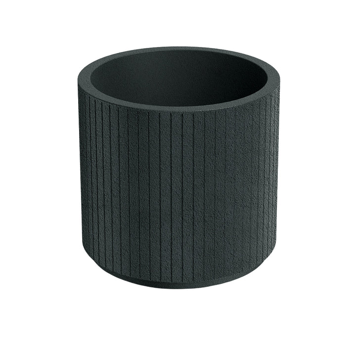 Donica Ethick Coro Round, średnica 40 cm, wysokość 36 cm, matowe wykończenie, odporna na warunki atmosferyczne, otwór drenażowy, kolor ciemny grafit, TCR40-109GR