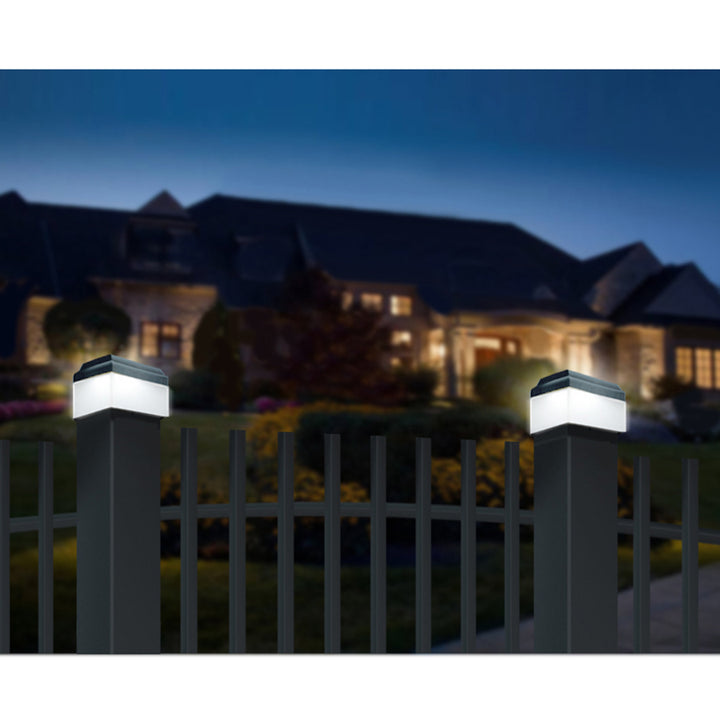 Lampa solarna LED na słupek GreenBlue, 60x40mm, daszek kopertowy, GB125, 2 sztuki