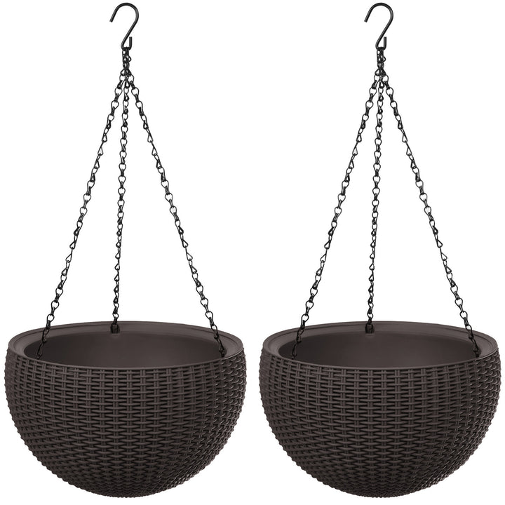 Doniczka wisząca Keter Sphere Planter, kolor brązowy, 2 sztuki