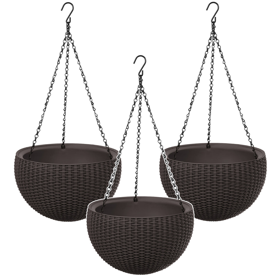 Doniczka wisząca Keter Sphere Planter, kolor brązowy, 3 sztuki