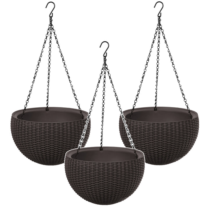 Doniczka wisząca Keter Sphere Planter, kolor brązowy, 3 sztuki