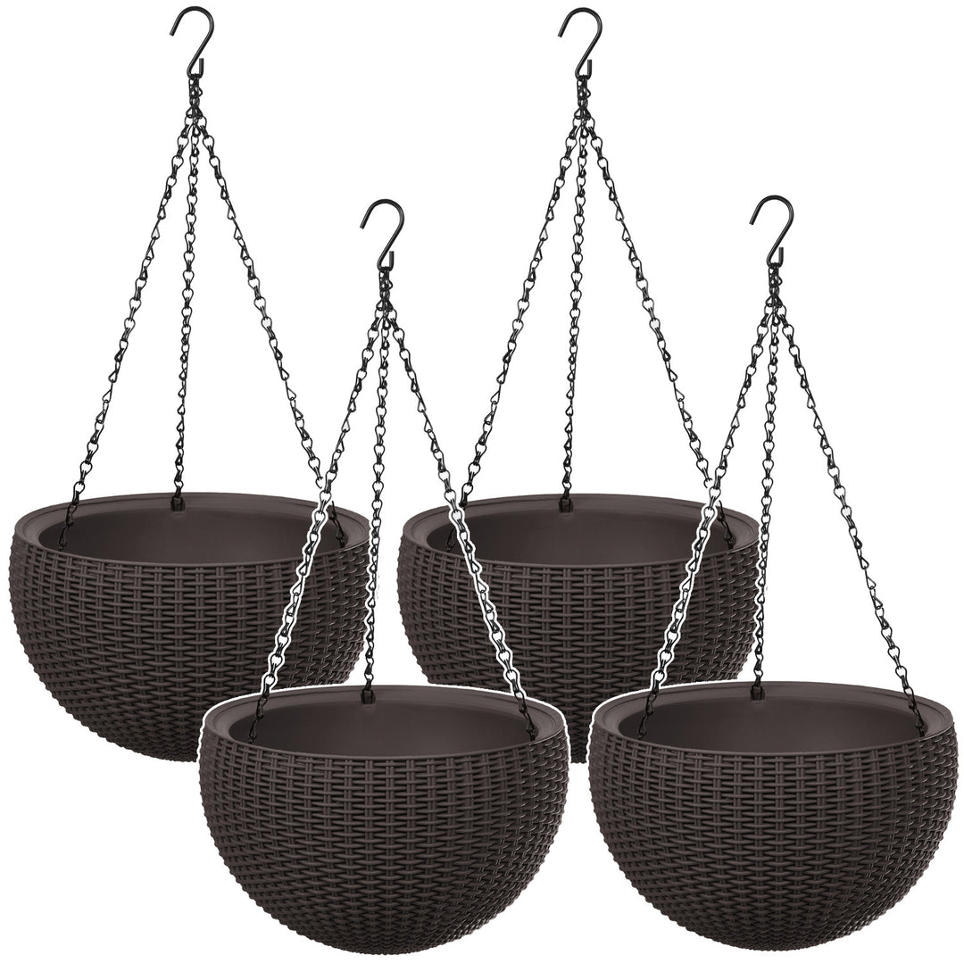 Doniczka wisząca Keter Sphere Planter, kolor brązowy, 4 sztuki