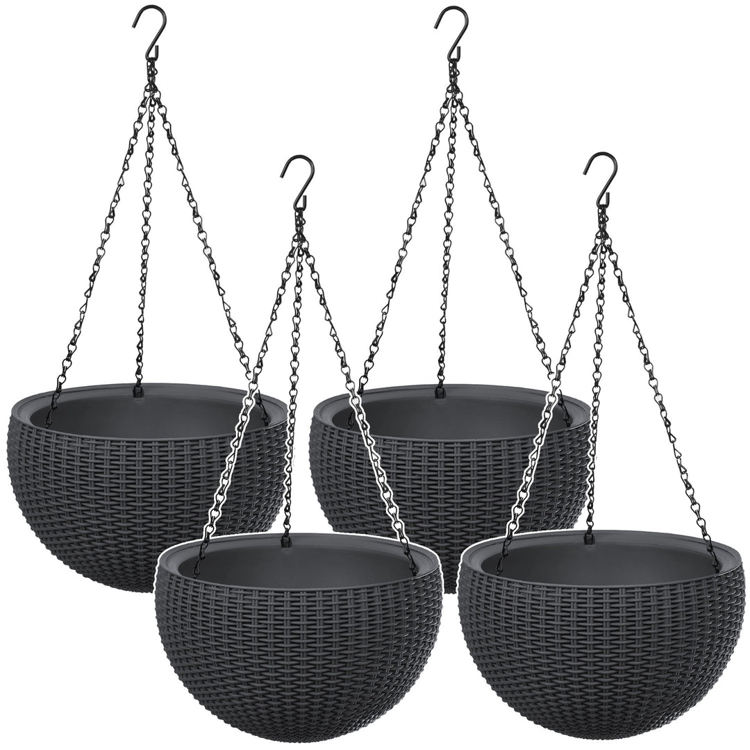 Doniczka wisząca Keter Sphere Planter, kolor antracyt, 4 sztuki