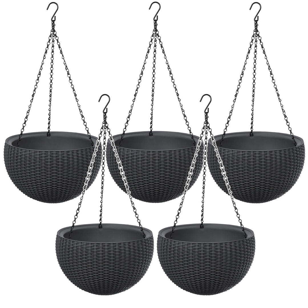 Doniczka wisząca Keter Sphere Planter, kolor antracyt, 5 sztuk