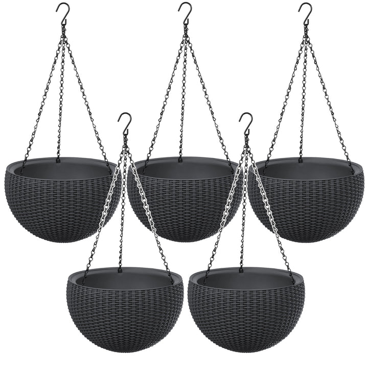 Doniczka wisząca Keter Sphere Planter, kolor antracyt, 5 sztuk