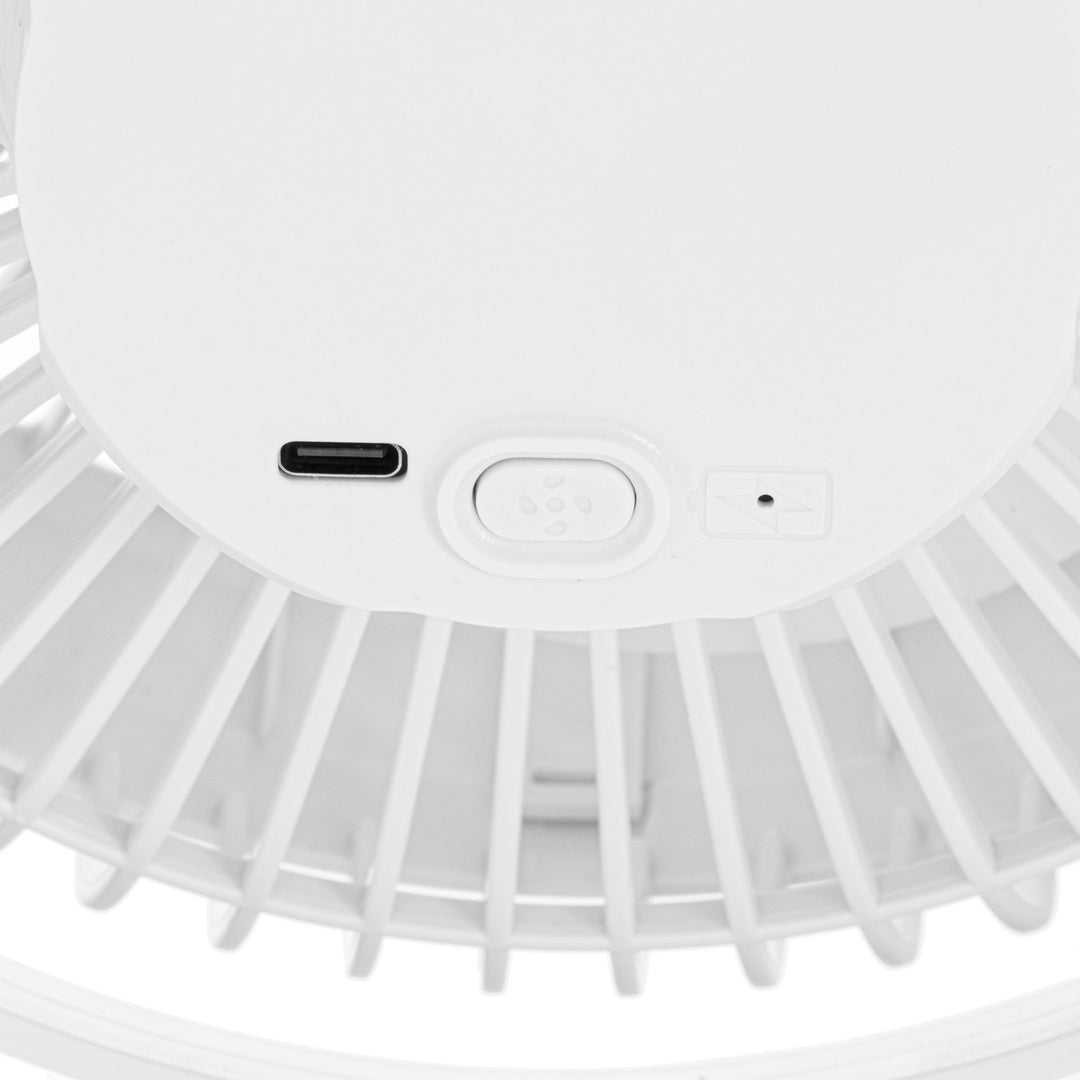 Wentylator biurkowy z klipsem, akumulatorowy, 15,5 cm, 360° obrót, USB-C, Adler